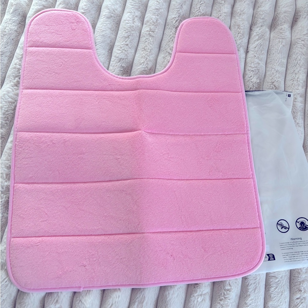 Pink Contour Plush Bathroom Mat